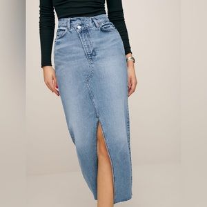 Reformation Nila Long Denim Skirt